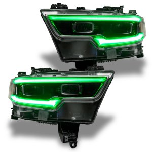 RAM 1500 Headlight Upgrade Kit - ORACLE Lighting - Projector LED DRL - ColorSHIFT RGBW+A - `19-`21